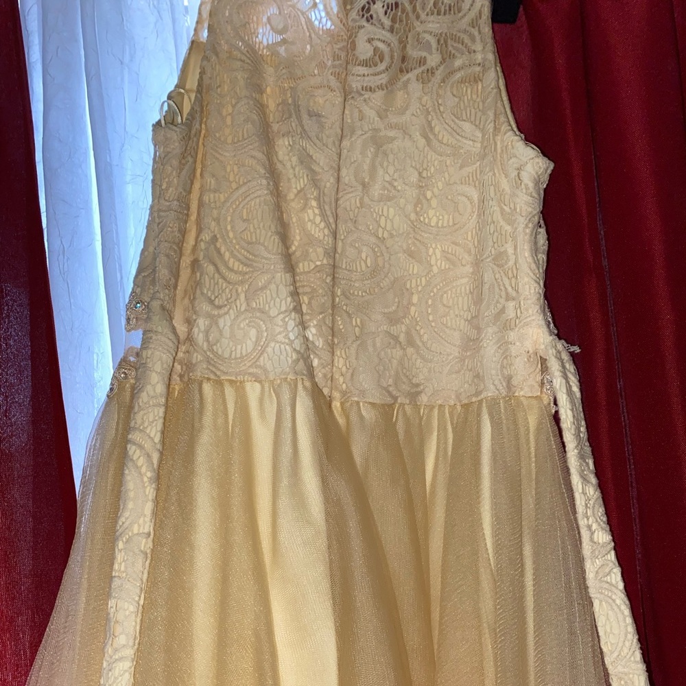 Champagne dress with silver design